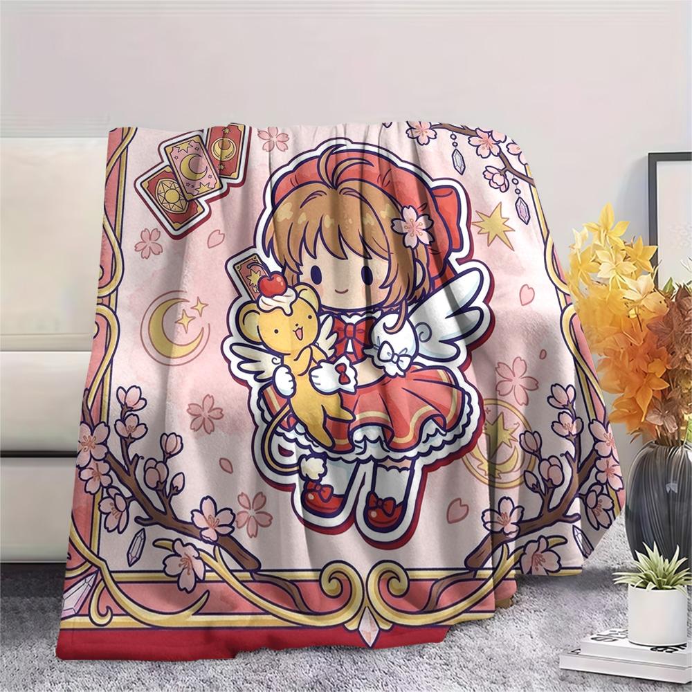 Cardcaptor Sakura Print Flannel Blanket, Ultra Soft High Quality All Seasons Warm Throw, Home Decor Cozy Blanket, Perfect Christmas Gift