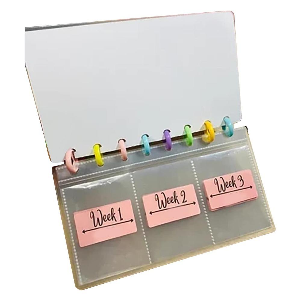 Reusable Savings Binder Cash Envelopes Marble Design Money Binder Frosted Cover Money Saving Binder Personal Finance