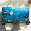 Sea World Fishes Table Cloth Party Decor Dining Room Home Kitchen Patios Waterproof Stain-Proof Table Cloth