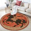 Ancient Greek Art pattern round rug,Carpet Rug for Living Room Bedroom Playroom ,Non-slip Floor Mat,Holiday Gifts and Birthday Gifts.