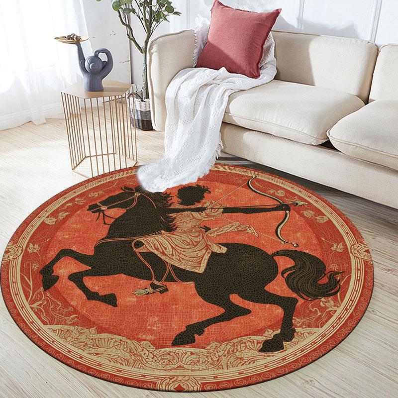Ancient Greek Art pattern round rug,Carpet Rug for Living Room Bedroom Playroom ,Non-slip Floor Mat,Holiday Gifts and Birthday Gifts.