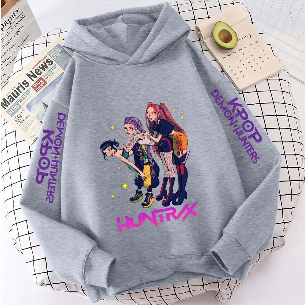 K-Pop Dämonenjäger Mädchen Kapuzenpullover Jungen Langarm Oberbekleidung Cartoon Druck Kapuzenmantel für Kinder Mode Pullover Kinder Oberteile