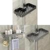 Modern Minimalist Plastic Bathroom Wall Shelf With No Drilling For Shower And Kitchen Storage