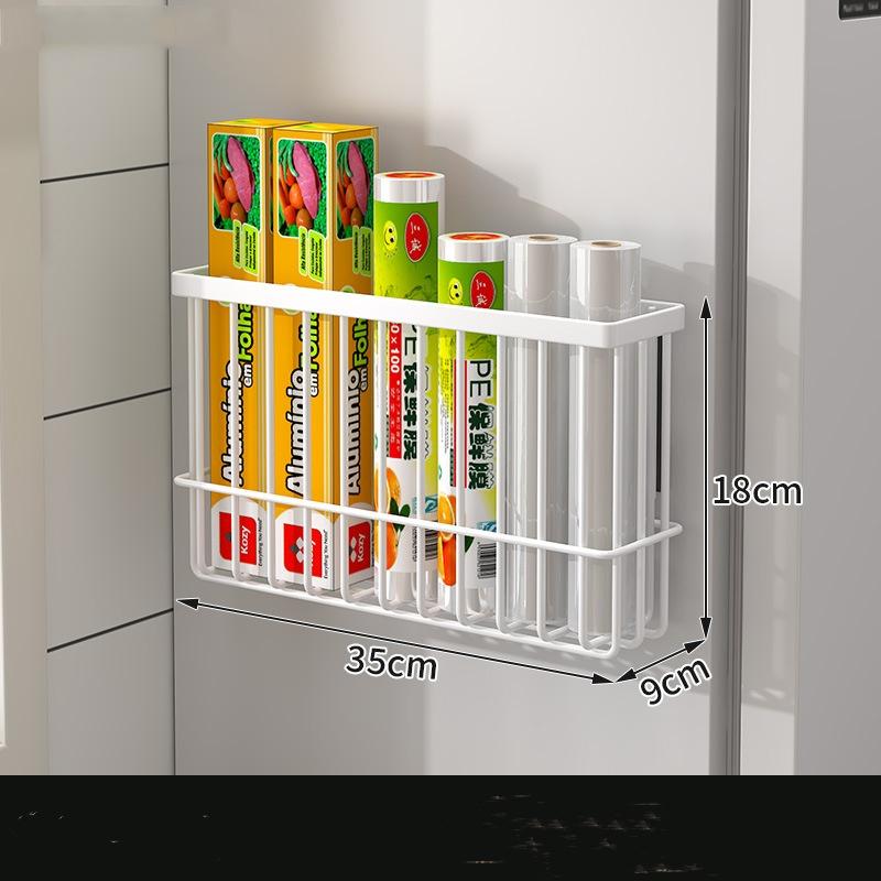 Multi-function Magnetic Fridge Storage Rack Magnetic Paper Towel Holder Household Wall Hanging Basket Kitchen Organizer Shelf