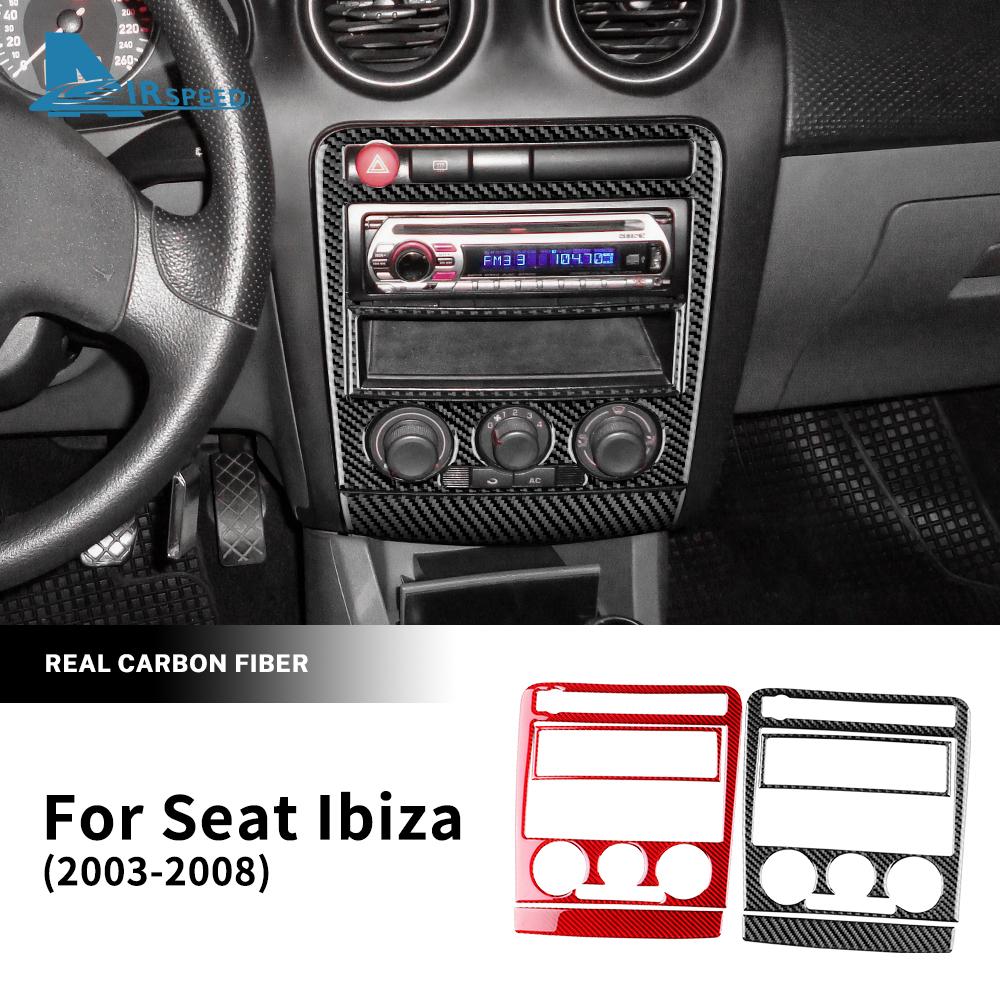 Real Soft Carbon Fiber Sticker For Seat Ibiza 6l 2003 2004 2005 2006 2007 2008 LHD RHD Car Central Control AC Panel Accessories