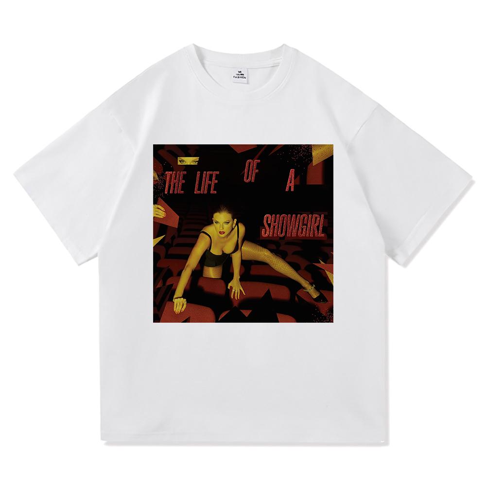 The Life of A Showgirl Album Tricou 2025 Modă Nouă Haine Bărbați/femei Vintage Harajuku Haine de Înaltă Calitate Tricouri Bumbac