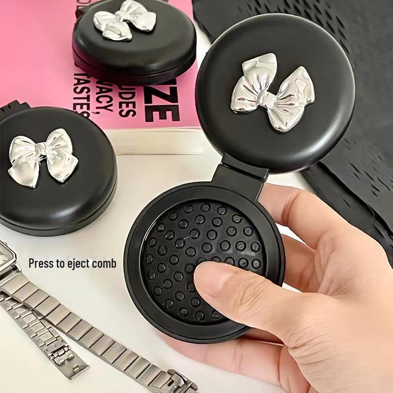 Cute Mini Folding Bow Comb with Air Cushion & Mirror