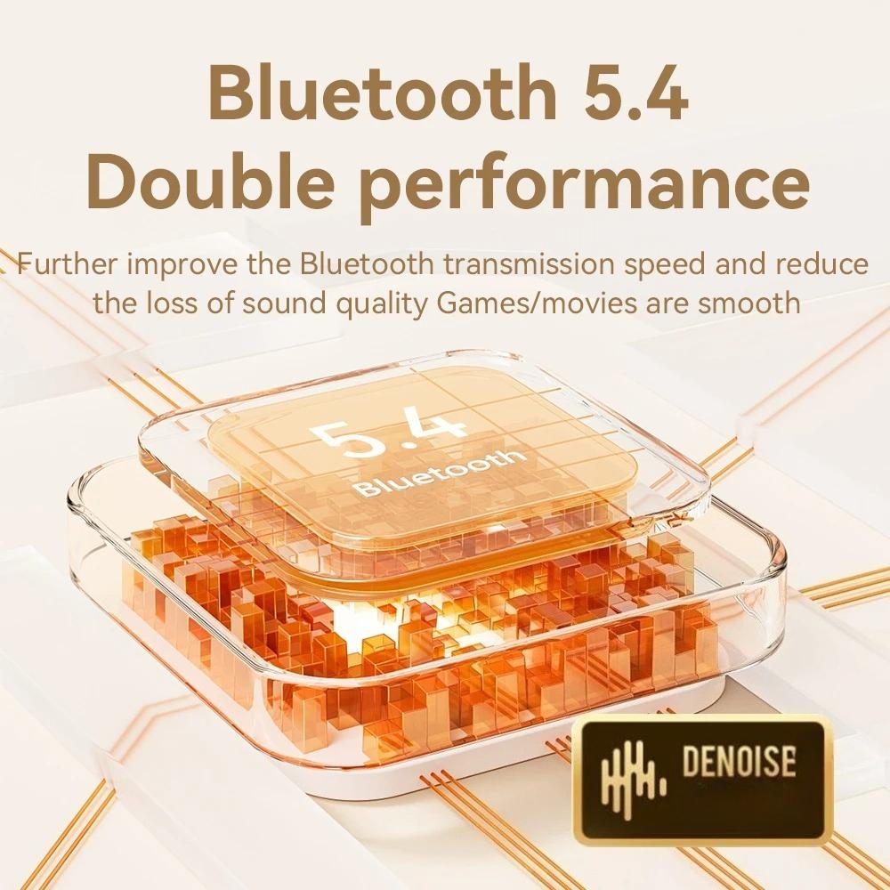 Mini Earphones Wireless Bluetooth 5.4 Earbuds Long-Lasting TWS Noise Cancellation Super Mini Cute Pink Headphones With Mic