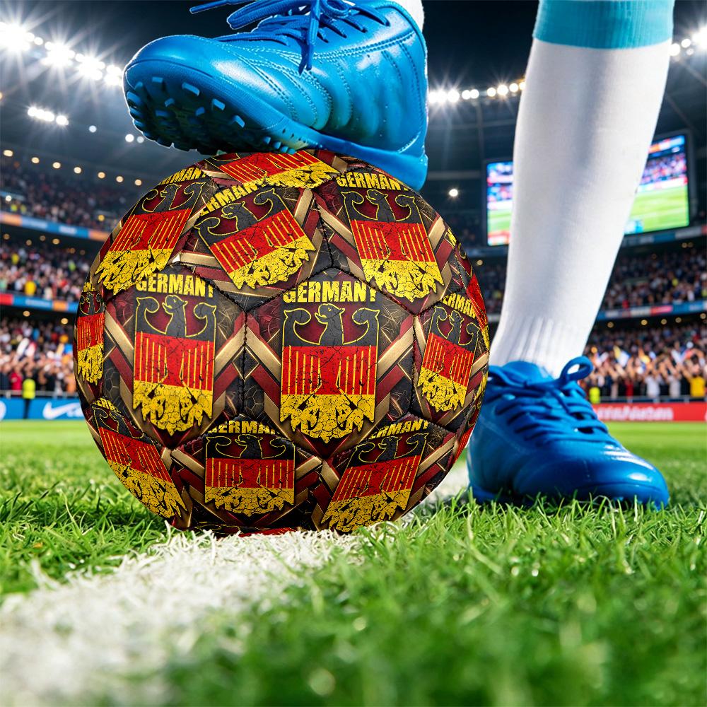 Deutschland Fußball Bedruckt Größe 5 Fußball Ball Verschleißfest Standard Erwachsenen Trainingsfußball Fan Geschenk für Indoor Outdoor Spiel Sport