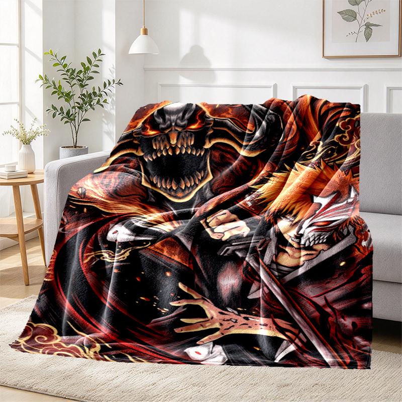 Bleach Pattern Blanket for Home Decoration, Bed, Sofa, Car Travel, Camping, Suitable for All Seasons, Birthday Christmas Gift