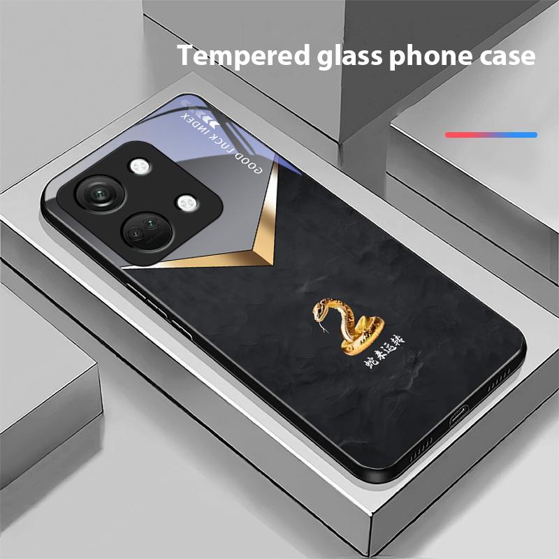 Schlangen Kommen Zu Für OnePlus Nord 3 5 6T 7 Pro 8 12 10T Reno8 Lite 5G 10R Nord N30 Hartschale Gehärtetes Glas Handyhülle Schwarz