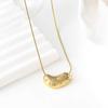 INS Style Geometric Colored Diamond Peach Heart Clavicle Chain Necklace - Women's Stainless Steel Jewelry