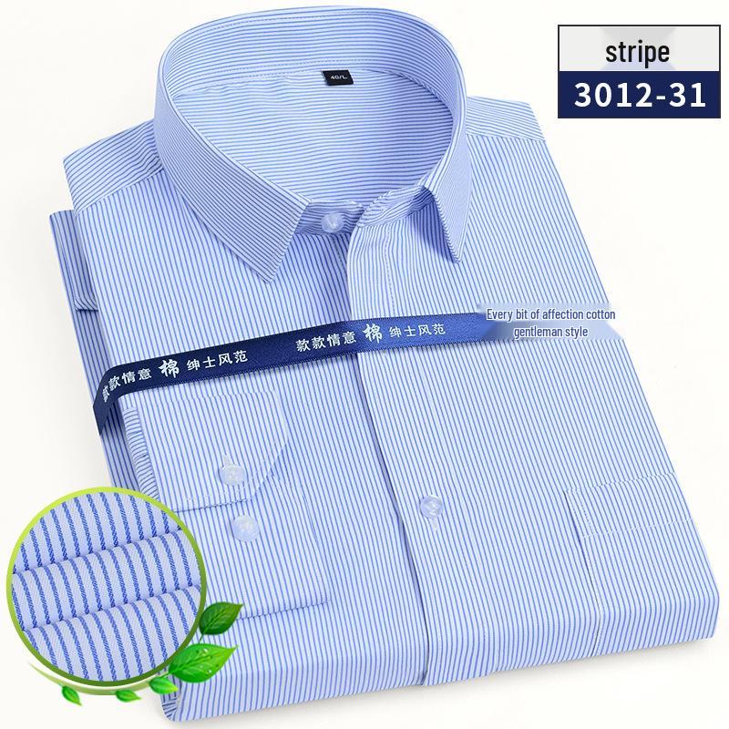 Men's Long Sleeve White Striped Professional Shirt - Ideal for Business, Casual, Interview, or Workwear (Logo Available)