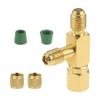 1/4 SAE Flared Tee Adapter with Rotary Joint and 1/4 External Thread Flared End for HVAC Manifold Hose and Diagnostic Tool Use