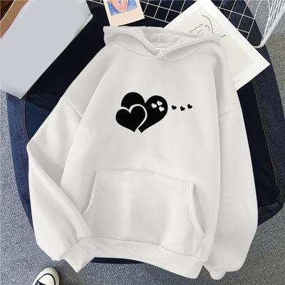 2026 Kadın Günlük Polar Astarlı Kapüşonlu Sweatshirt - Sonbahar Kış Bol Kesim Çiftler İçin Şapkalı Hoodie