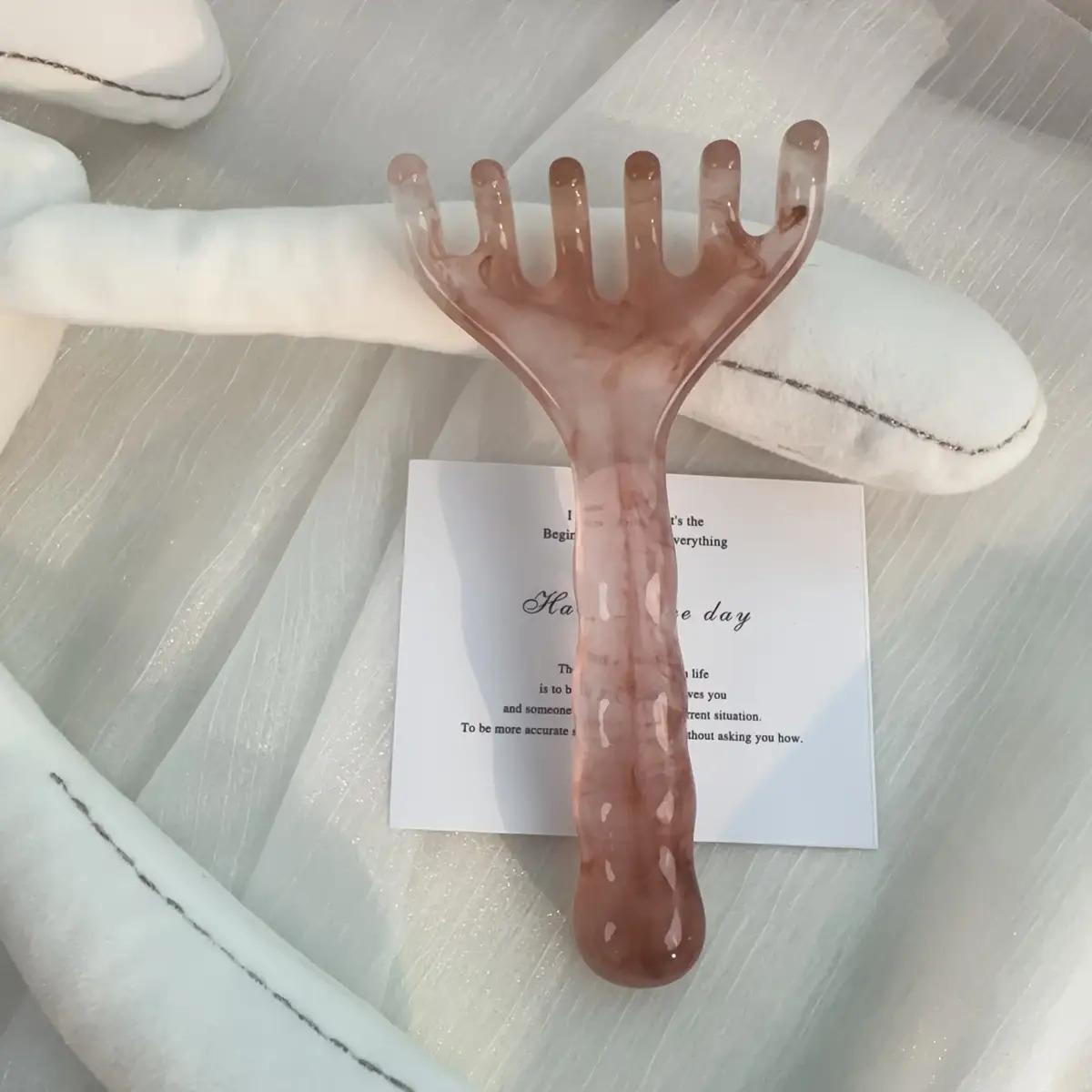 

Beeswax Resin Head Massager with Six Claws - Acupressure Scalp Relaxation Tool for Stress Relief, Durable Comfortable Design