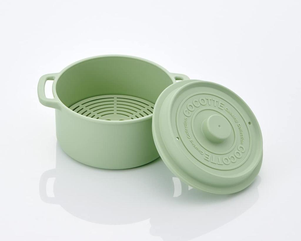 Skater Microwave Dusty Made in MWCP1 Cocotte-style Pot, 680ml, Green, Japan,