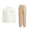 Casual Sports Set Round Neck Pullover Long Sleeve Sweatshirt Striped Drawstring Cuffed Pants 2-Piece Set Kids Sets KC2823