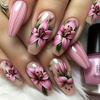 Flower Press On Nail 24pcs Artificial Nail Floral False Nail Manicure Nail Accesories Stick On Nail for Easy Application