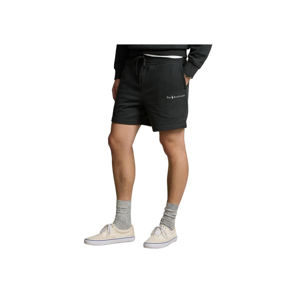 Polo Ralph Lauren Ss24 Solid Color Logo Letter Pattern Loose Fit Drawstring Casual Shorts Men shorts Vintage-Black MNPOSHO1BQ20315-001
