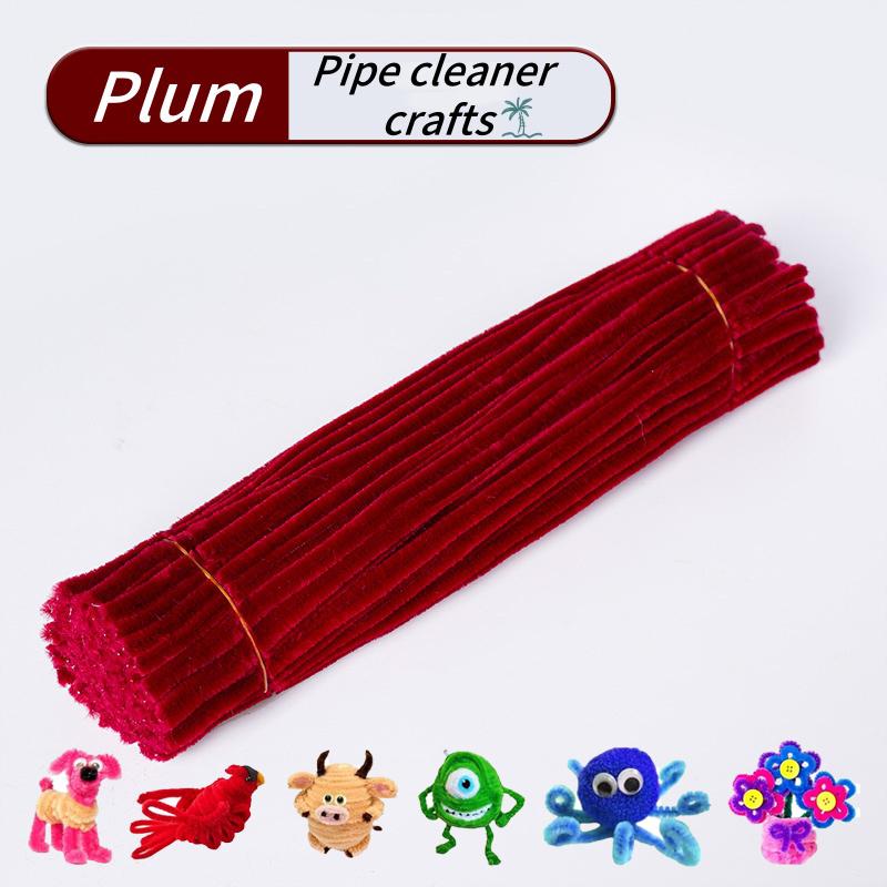 100 Pieces Pipe Cleaners Chenille Stem, Solid Color Pipe Cleaners Set for Pipe Cleaners DIY Arts Crafts Decorations