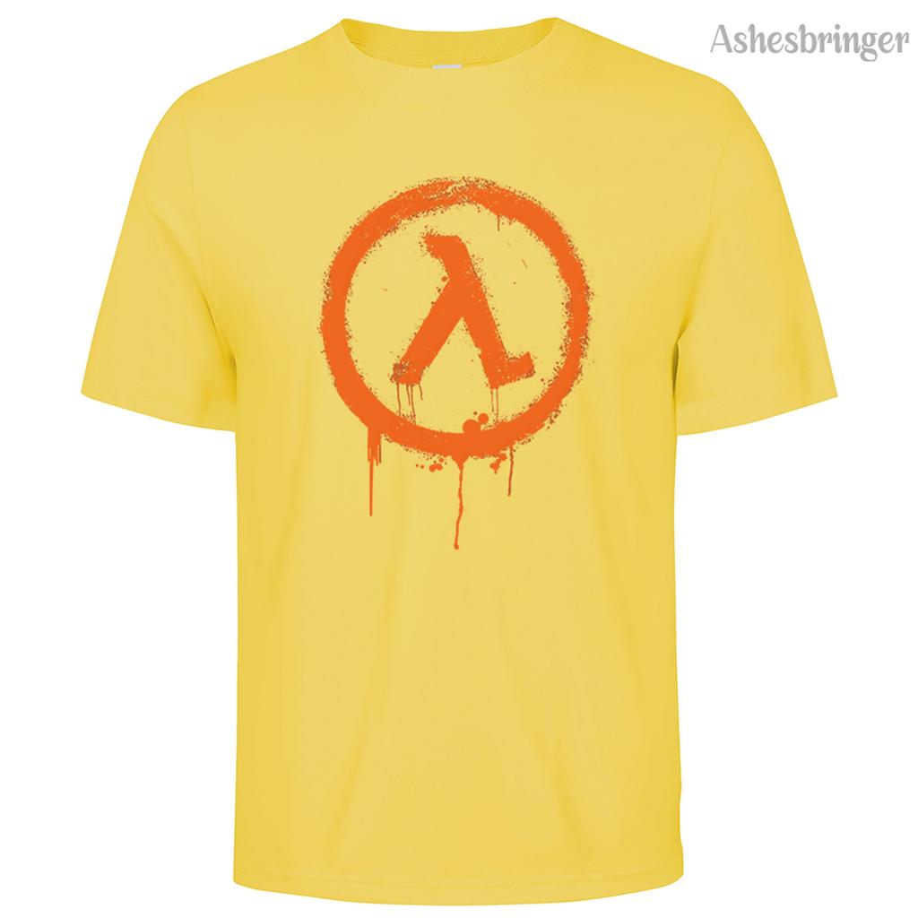 Men's Cotton Crew Neck Half Life Graphic Print T-Shirt Street Casual Style Tops For Men and Women