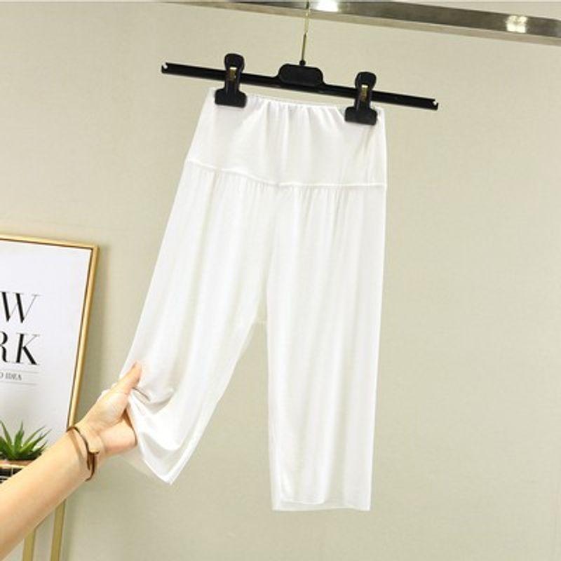 

Modal Non-Curling Thin High Waist Tummy Control Pants White Half Length M (recommended 40.00 kg-50.00 kg