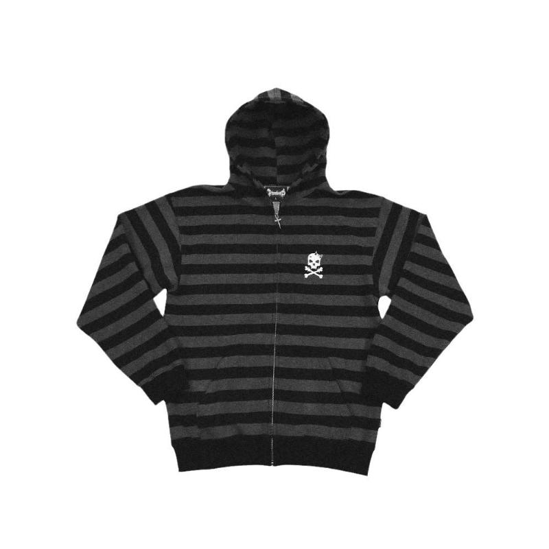 European and American Street Trend Striped Contrasting Gothic Long Sleeved Hoodie