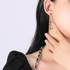 European and American color zircon earrings heavy industry long stud earrings niche design high-end earrings