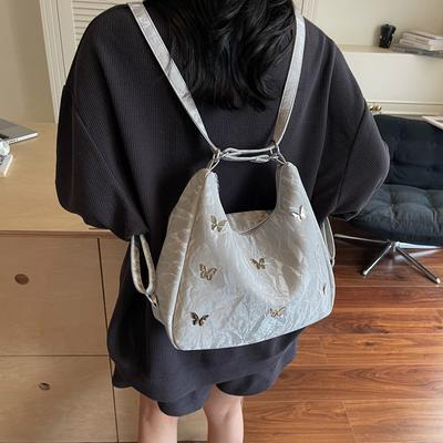 Große Kapazität Frühjahrs- und Sommer-Tasche Damen Neue Mode Doppelschulter-Rucksacktasche Einzelne Schulter Eimer-Tote-Tasche