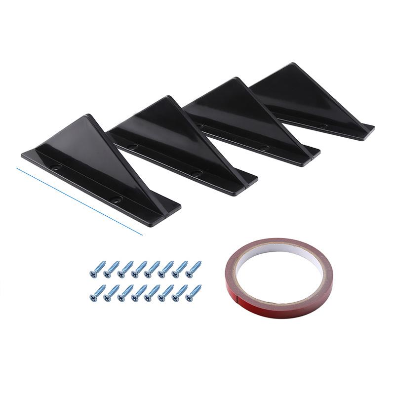 4pcs Universal ABS Car Modified Rear Bumper Diffuser Spoiler Rear Bumper Lip Diffuser Anti-collision Car Accessories