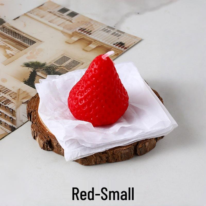 Strawberry-Shaped Candle: Handmade Natural Plant Extract with Fruit Scent.