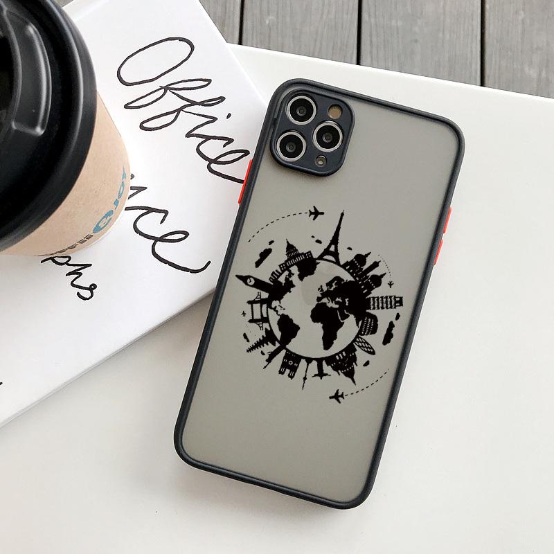 World Map Travel Airplane Phone Case For Iphone 16 15 13 14 11 12 Pro Max 7 8 Plus SE2 X XR XS Back Shockproof Cover Shells