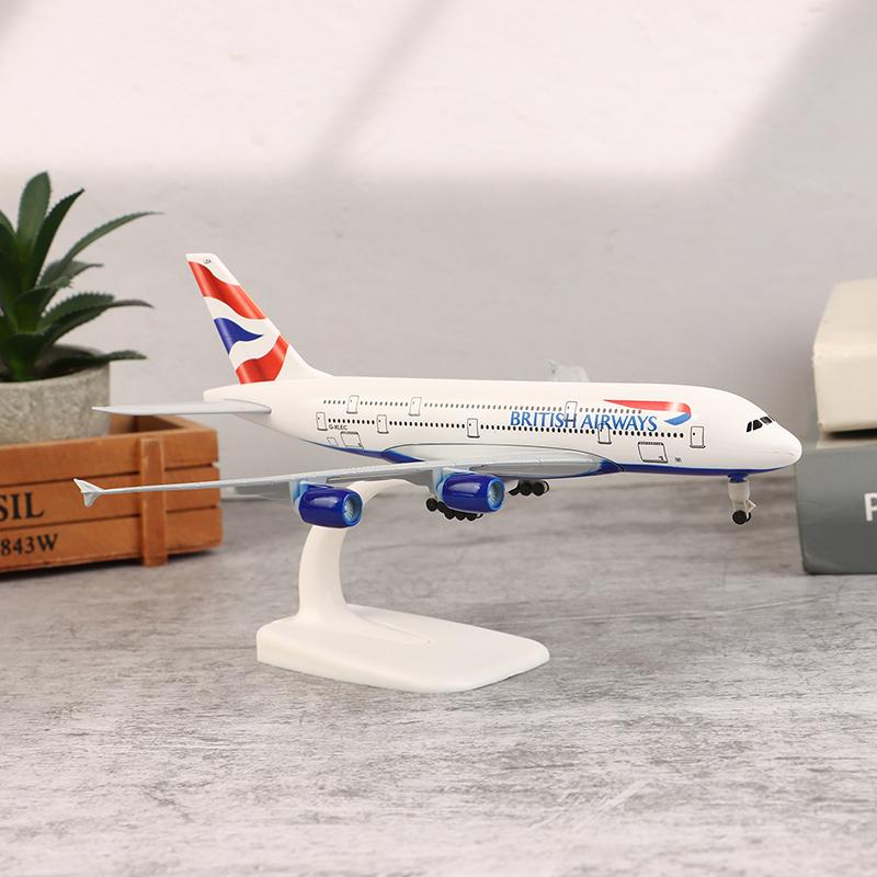 20 cm Legierung Metall UK Air British Airways Airbus 380 A380 Fluggesellschaften Flugzeug Flugzeug mit Fahrwerk Modell Diecast Flugzeugmodell