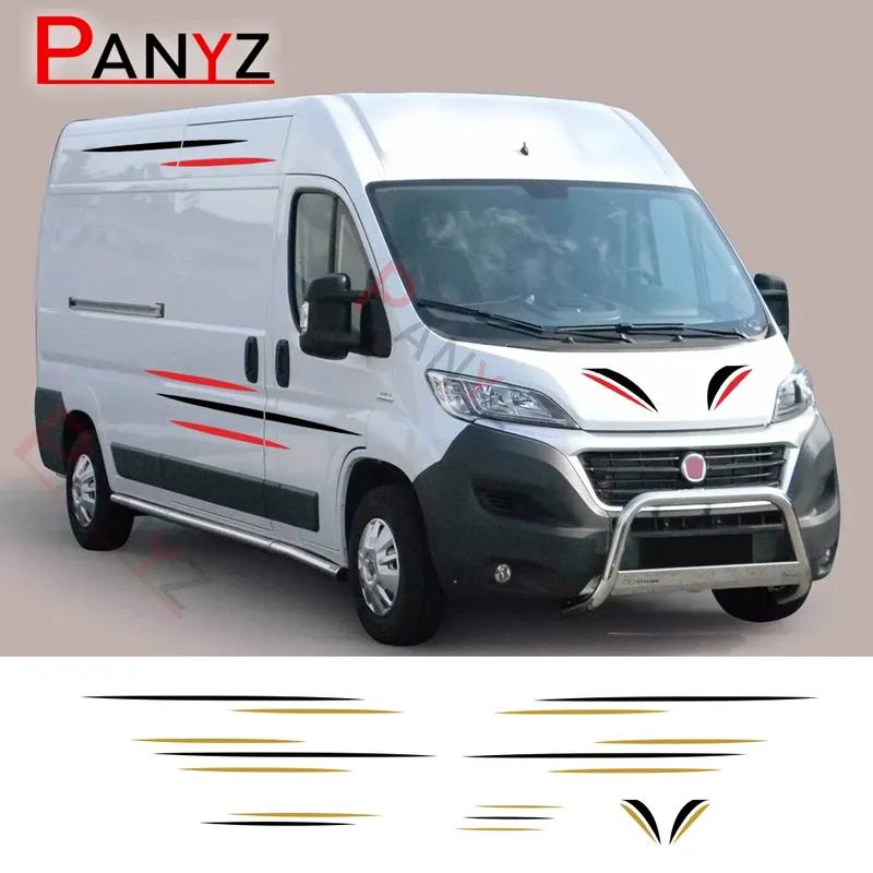 Van Body Stickers For Fiat Ducato Peugeot Boxer Citroen Jumper Relay Car Canper Auto Graphics Stirpes Auto Tuning Deocr Decals