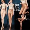 New 70D Oil Shiny Elastic High Waist Silk Pantyhose Sexy Womens Plus Large Size Stocking Thin Tights Club Stree Summer Wear