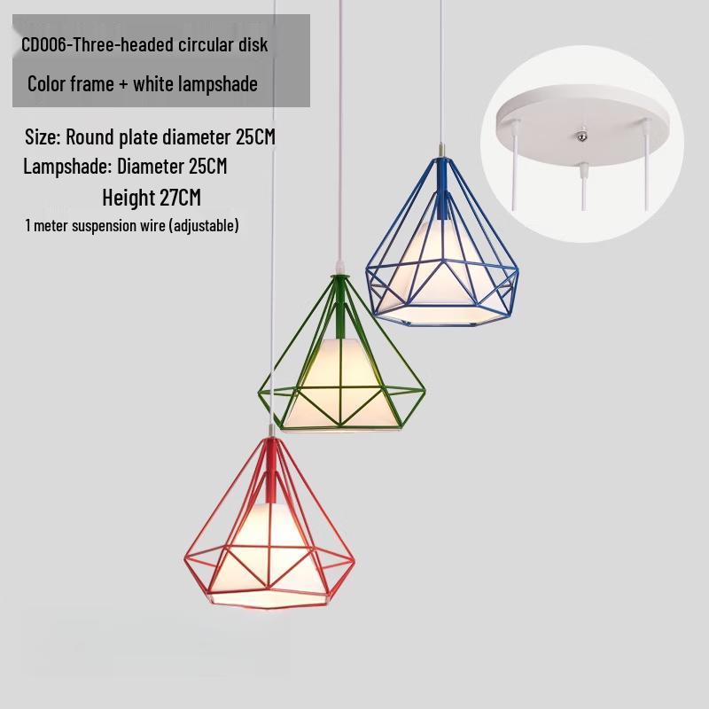 Nordic Diamond 3-Head Dining Room Pendant Light