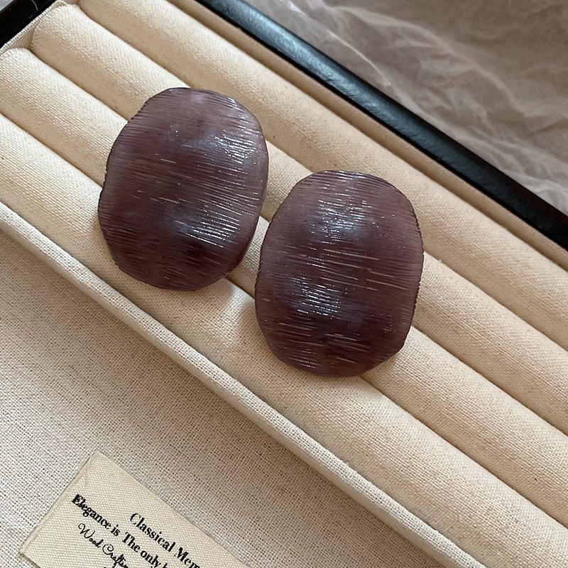 Kolczyki plisowane w kształcie litery U z efektem ombre Silver Needle: Retro Ekstrawagancki High-Endowy Styl Europejski i Amerykański dla Kobiet