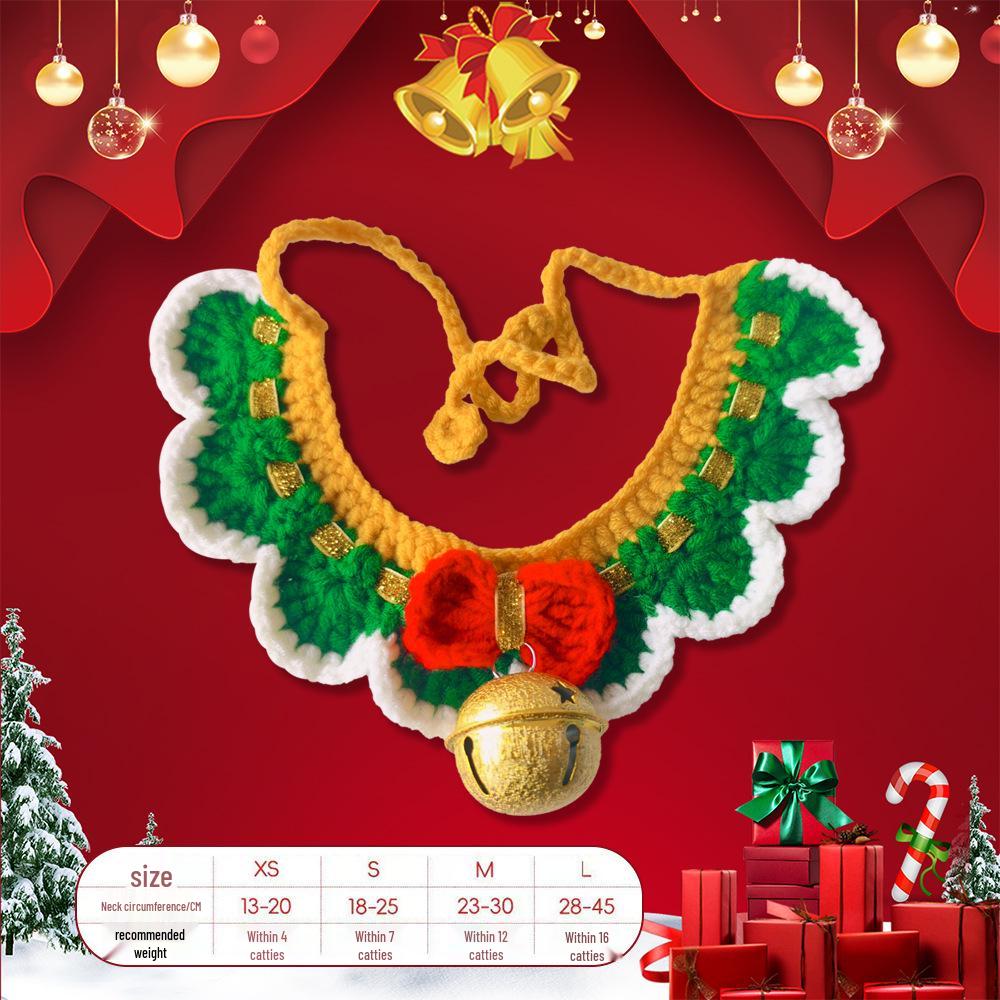 Weihnachts-Strickschal für Haustiere & Katzen-Lätzchen-Anhänger