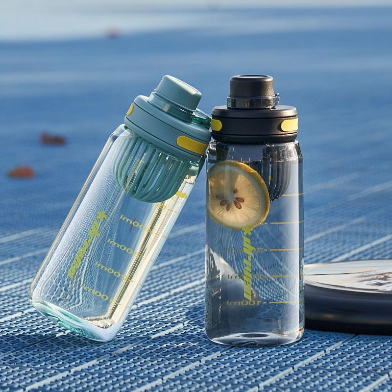 Summer Simple Sports Water Cup, Heat-resistant, Portable Cup with Tea Strainer, Plastic Cup, Anti-drop