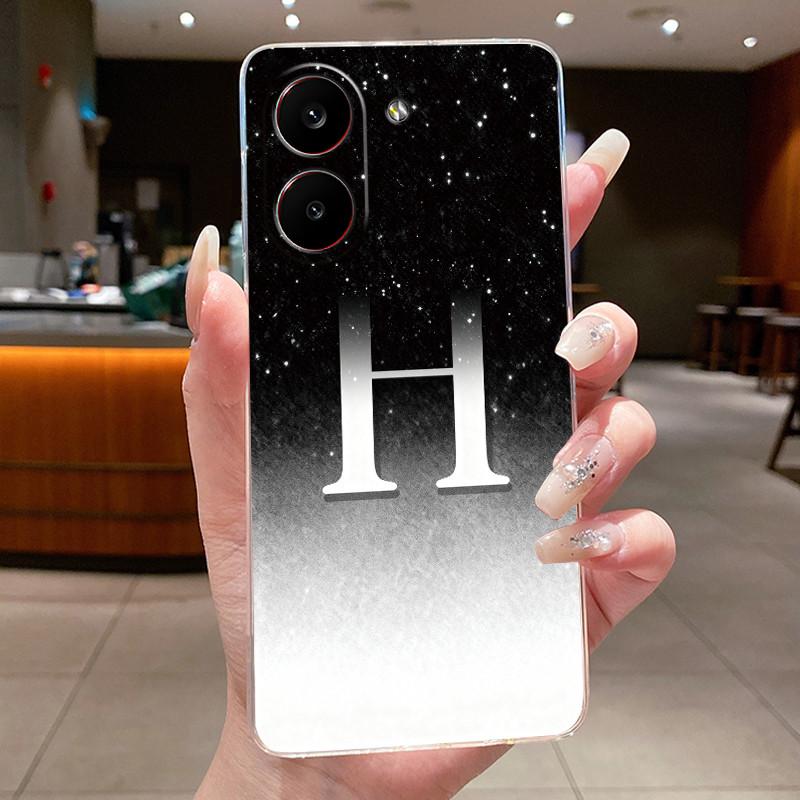 Couple Phone Case For Xiaomi Redmi Turbo 5 /Xiaomi Poco X8 Pro 5G Lucky Letter Flower Pattern Clear TPU Anti-scratch Soft Casing