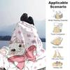 1pc Pink Bowknot Cat Print Blanket Cute Home Decor, Sofa Throw, Outdoor Travel Blanket, Gift for Friends, Soft Coverlet for Bedroom, Living Room