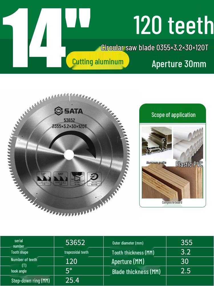 SATA 4/7/9/10 Inch Alloy Saw Blade for Wood & Metal Angle Grinder