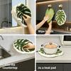 2Pcs Creative Leaf-Shaped Bathroom Hand Towel Hanging Design Absorbent Material Towel For Use In the Bathroom Restaurant Kitchen Reusable Highly