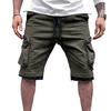 Cargo Shorts Elastic Waist Multiple Pockets Shorts Zipper Drawstring Streetwear Casual Knee Length Summer Shorts Male Clothes