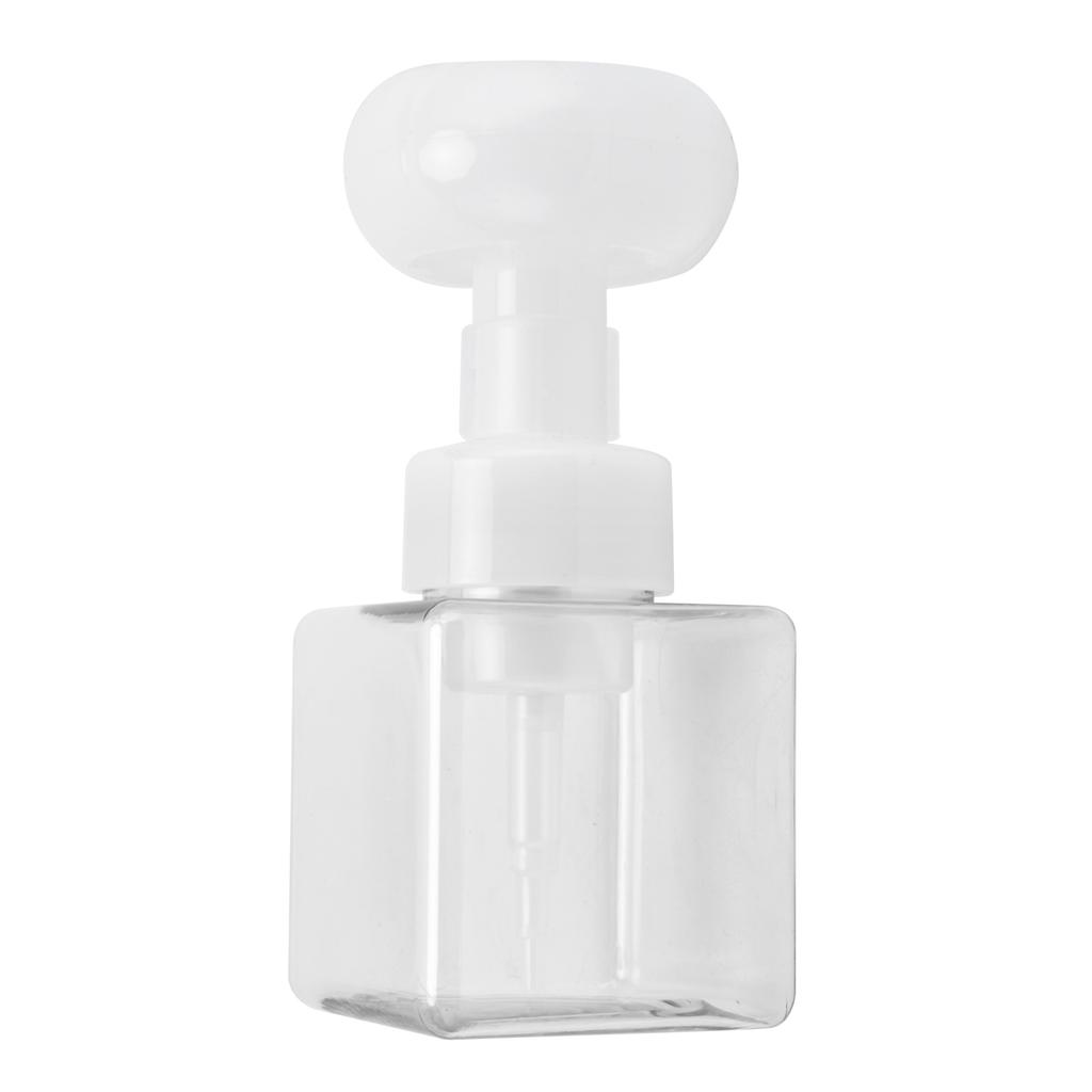250ml Foam Pump Bottle Portable Refillable Reusable FlowerShaped Liquid Soap Dispenser(Transparent )