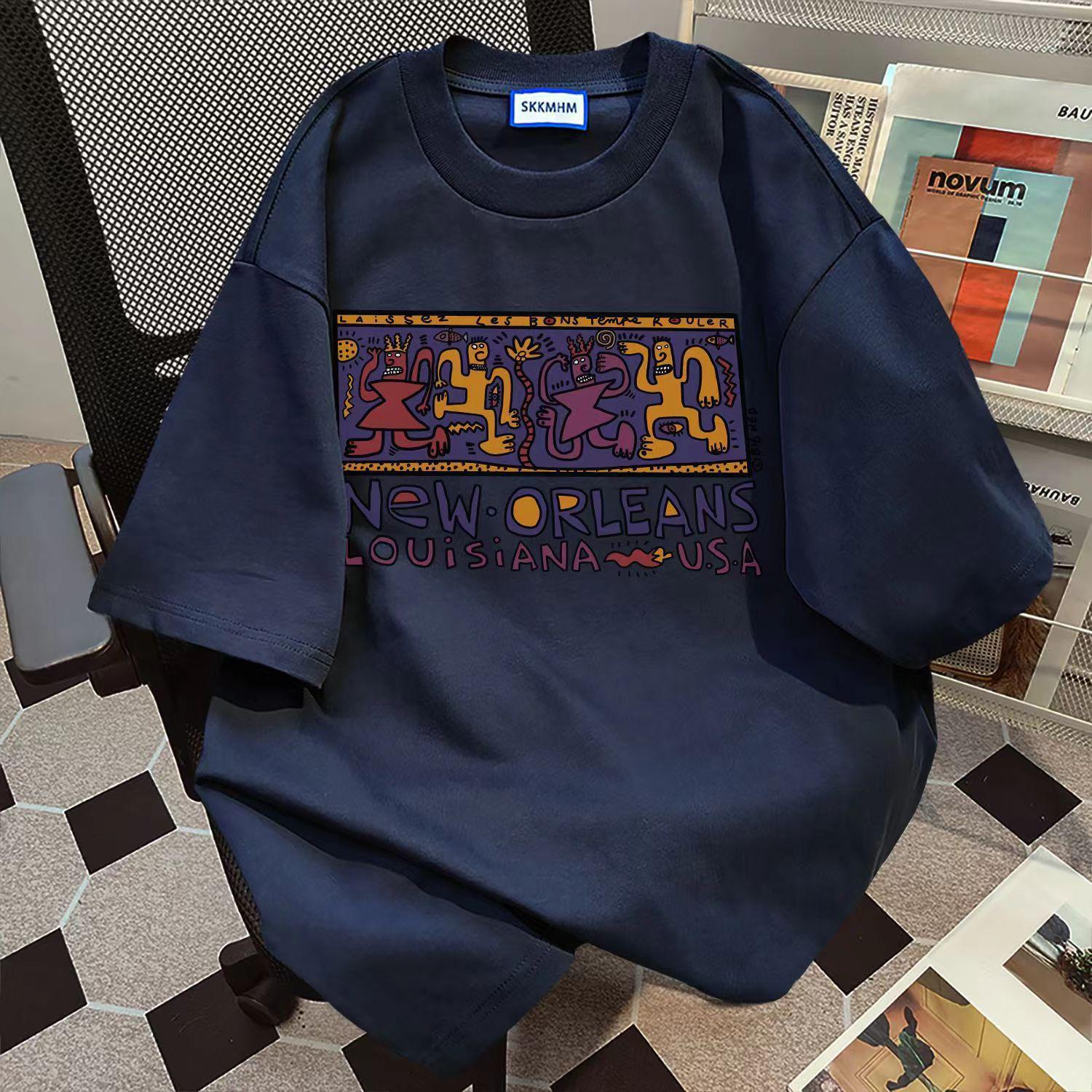 

Унисекс футболка с коротким рукавом и круглым вырезом из 100% хлопка - Летний топ свободного кроя в стиле кэжуал M for under 100 jin