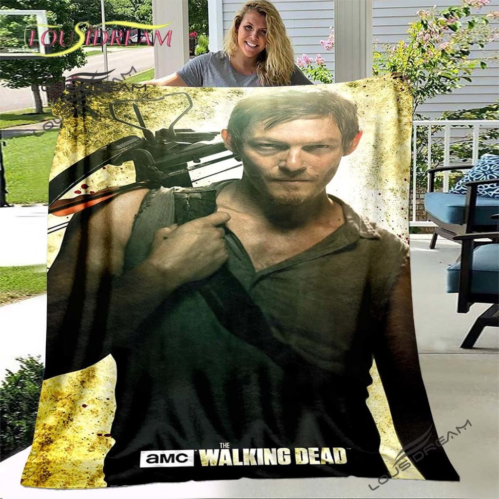 Daryl Dixon The Walking Dead Throws Blanket Horror TV Series Sofa Blanket for Adults and Children Bedroom Living Room Decoratio