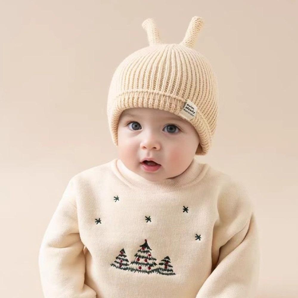 

Warm Pullover Cap Windproof Ear Protection Hat New Knitted Hat for 0-1Y бежевий