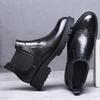 New Boots Men's Winter Casual Leather Boots Heightening Fashion Men's Boots Leather Short Boots Tide